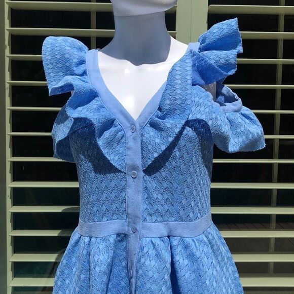 Maje Blue Reglisse Dress Sz 2 - Picture 4 of 14